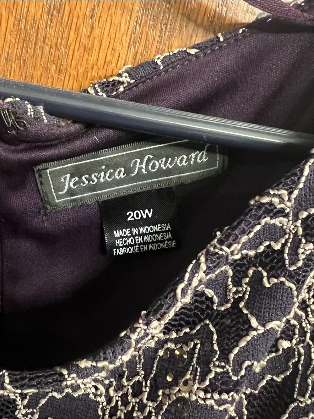 Jessica Howard Plum Purple Midi Dress with Gold Accents - Picture 4 of 5